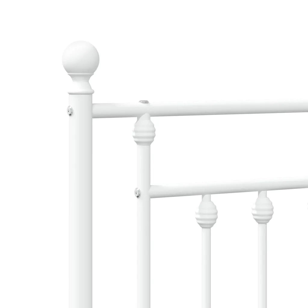 Giroletto senza Materasso con Testiera-Struttura Letto Metallo Bianco 75x190 cm 296813