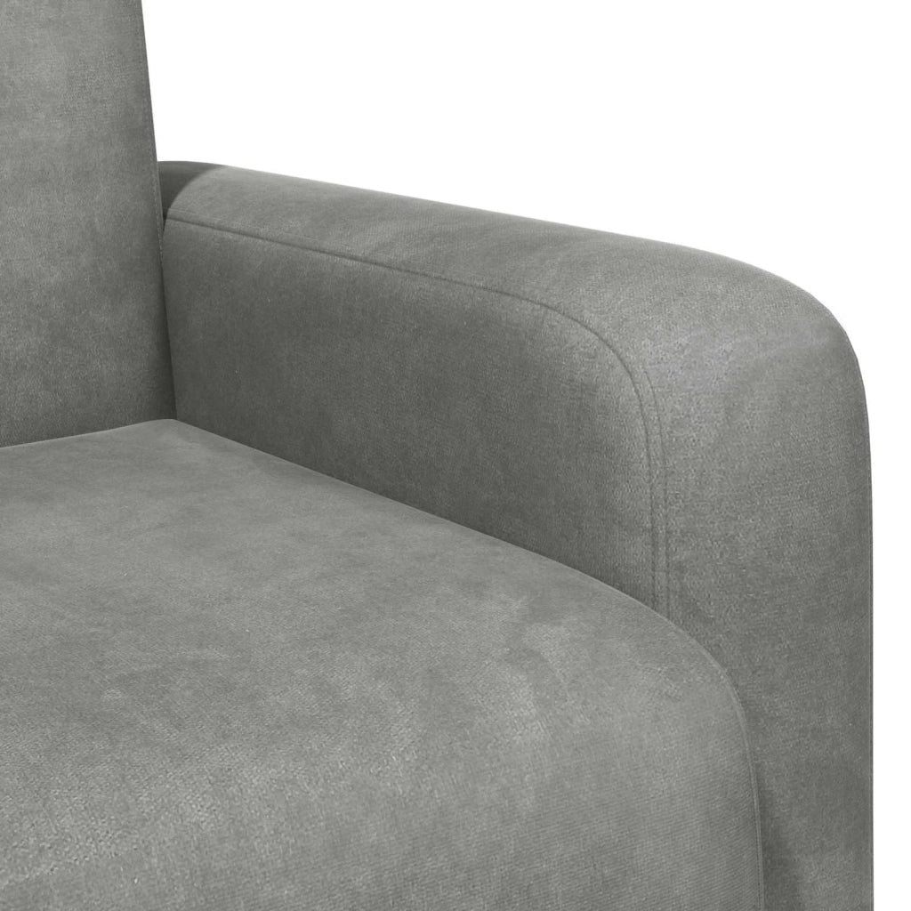 Poltrona-Divano Sedia-Poltroncina Grigio Chiaro Velluto 896214