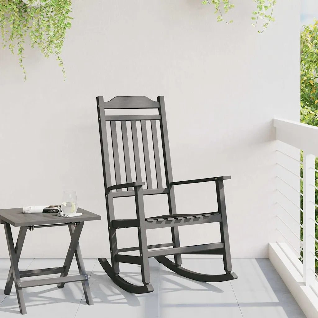 Sedia a Dondolo | Sedia da Giardino | Sedie da Esterno Nero 84 x 65 x 114 cm Resina