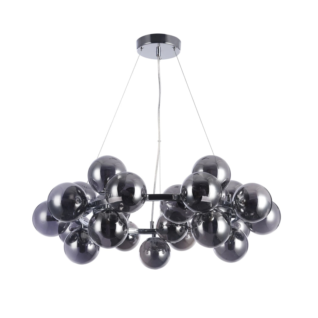 Lampadario Maytoni Dallas cromato 25 luci sfere fumé