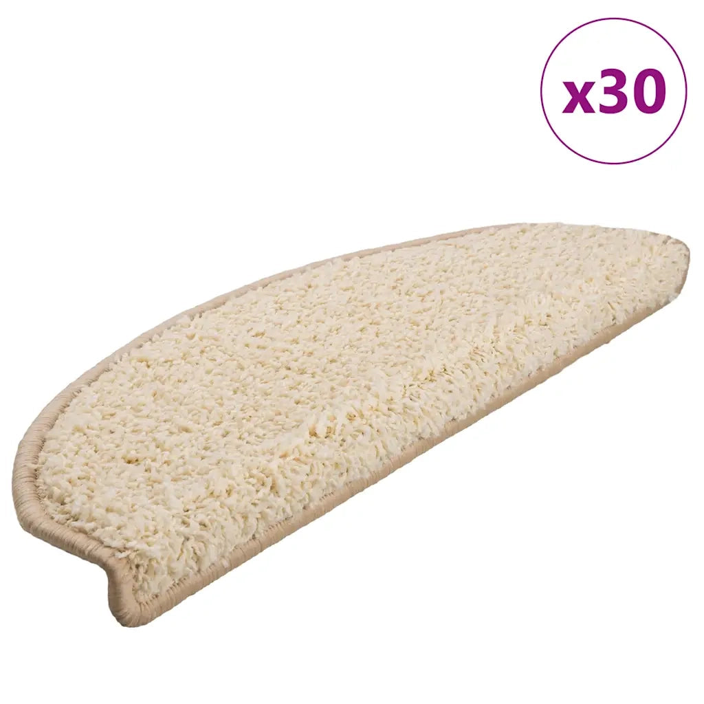 Tappetini per scale 30 pz 65x21x4 cm Crema Semicircolari Grandi 3365816