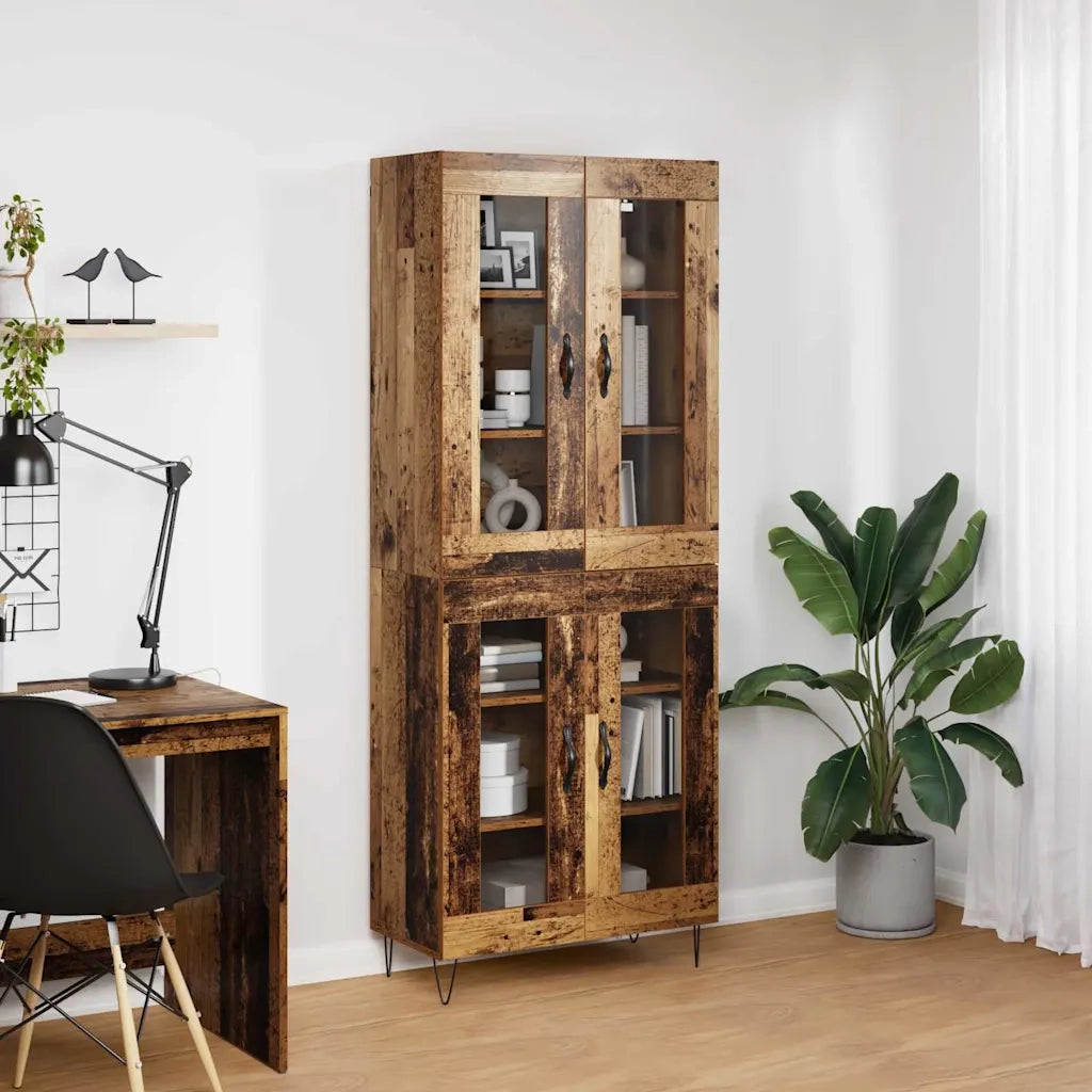 Credenza | Madia | Buffet da pranzo | Armadio da pranzo Legno vecchio 69,5 x 34 x 180 cm Legno multistrato