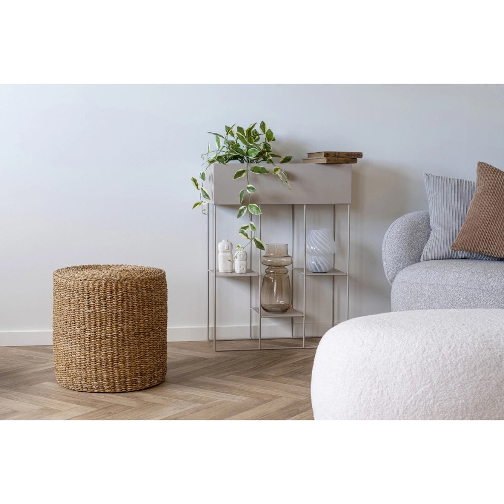 Pouf Rivera in Seagrass e Cotone Naturale — O40×40 cm