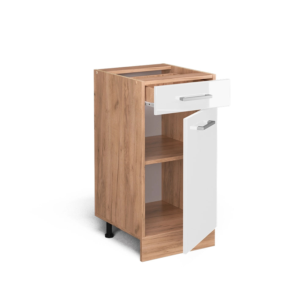Vicco Mobiletto base per cucina Bianco lucido 40 cm senza piano di lavoro
