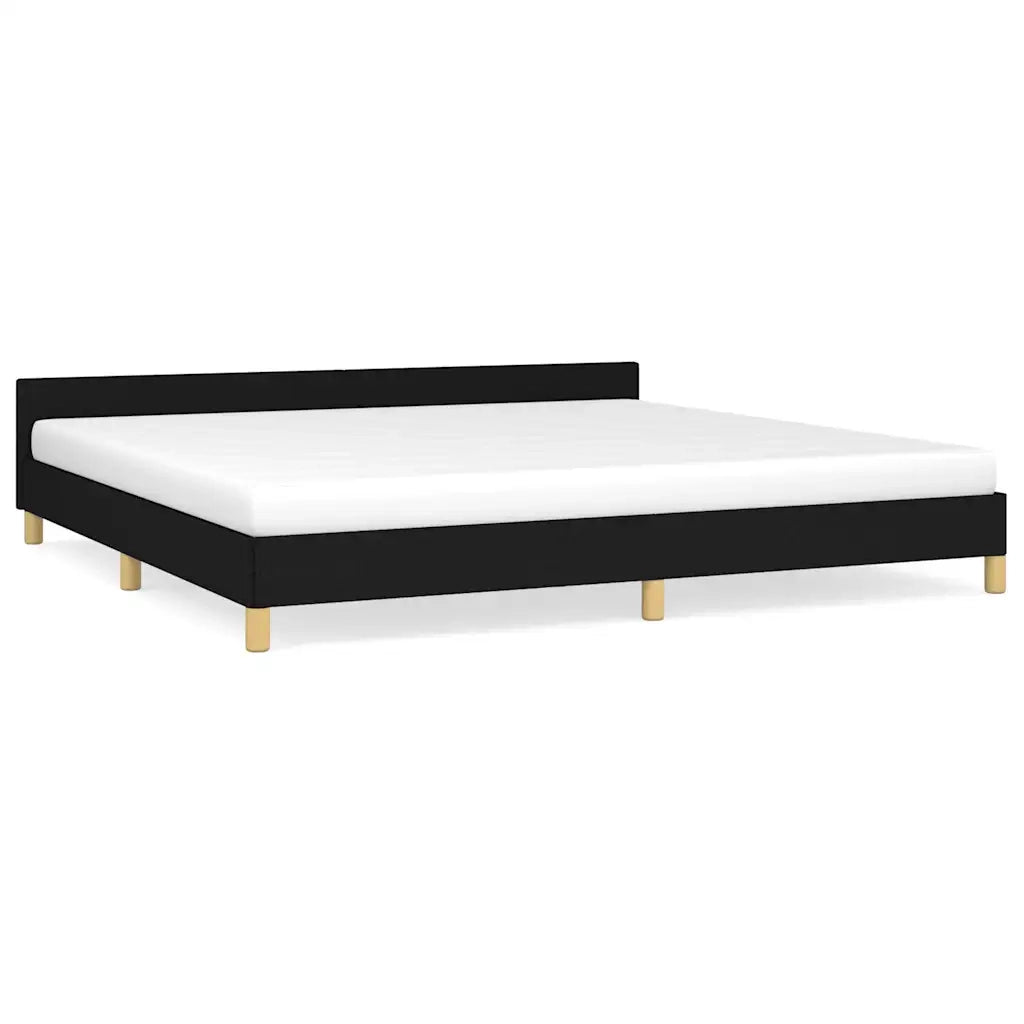 Letto matrimoniale | Letto per adulti | Giroletto senza Materasso Nero 200x200 cm in Tessuto