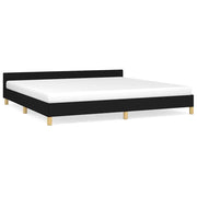 Letto matrimoniale | Letto per adulti | Giroletto senza Materasso Nero 200x200 cm in Tessuto