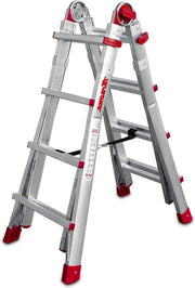 Ladder telescopica multifunzionale - in altezza regolabile - 130 x 53 x 20 cm - 8 + 8 gradini - molto robusta e stabile