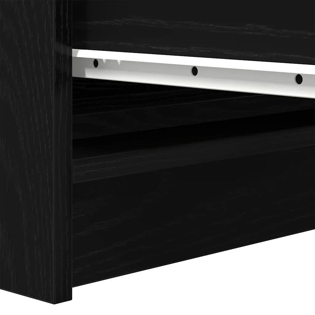 Credenza Rovere Nero 100x35x99 cm in Legno Multistrato