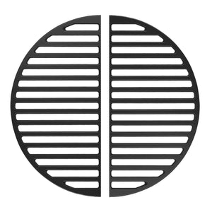 Set 2x Griglia in ghisa, forma a mezza luna, 46,7 x 22,8 x 0,9 cm, per barbecue, bistecchiera, ideale per grigliare carne, pesce, verdure