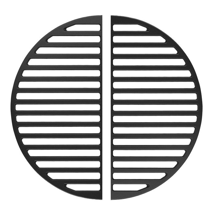 Set 2x Griglia in ghisa, forma a mezza luna, 46,7 x 22,8 x 0,9 cm, per barbecue, bistecchiera, ideale per grigliare carne, pesce, verdure