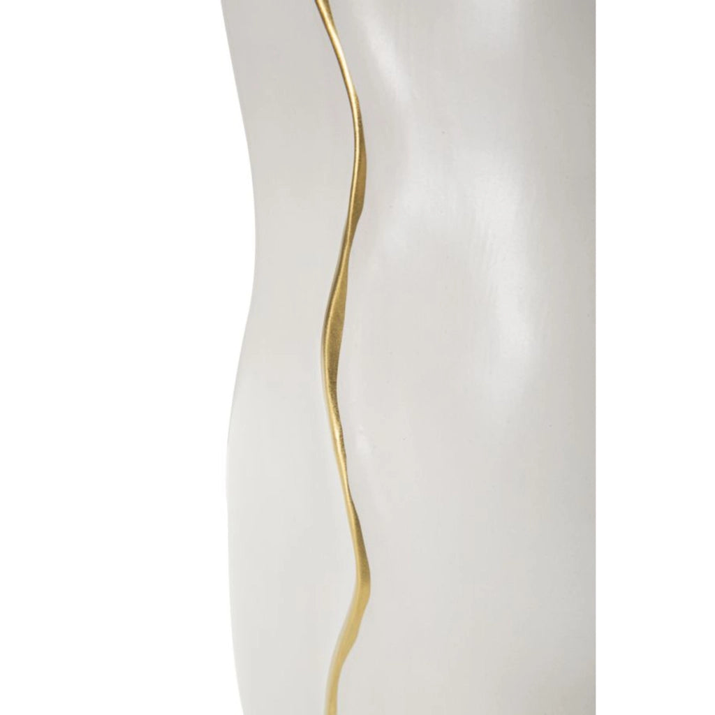 Vaso Decorativo VKH642, Bianco, Ceramica, 19,5x10x50 cm