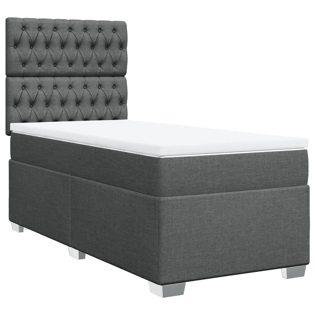 Giroletto a Molle con Materasso Grigio Scuro 80x200 cm Tessuto 3290323