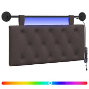Testiera | Testata sospesa Con luce LED Marrone Scuro Tessuto