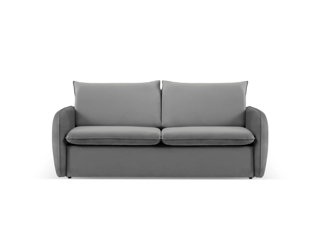 Cosmopolitan Design - Divano convertibile "Vienna" 2 posti in velluto grigio chiaro 