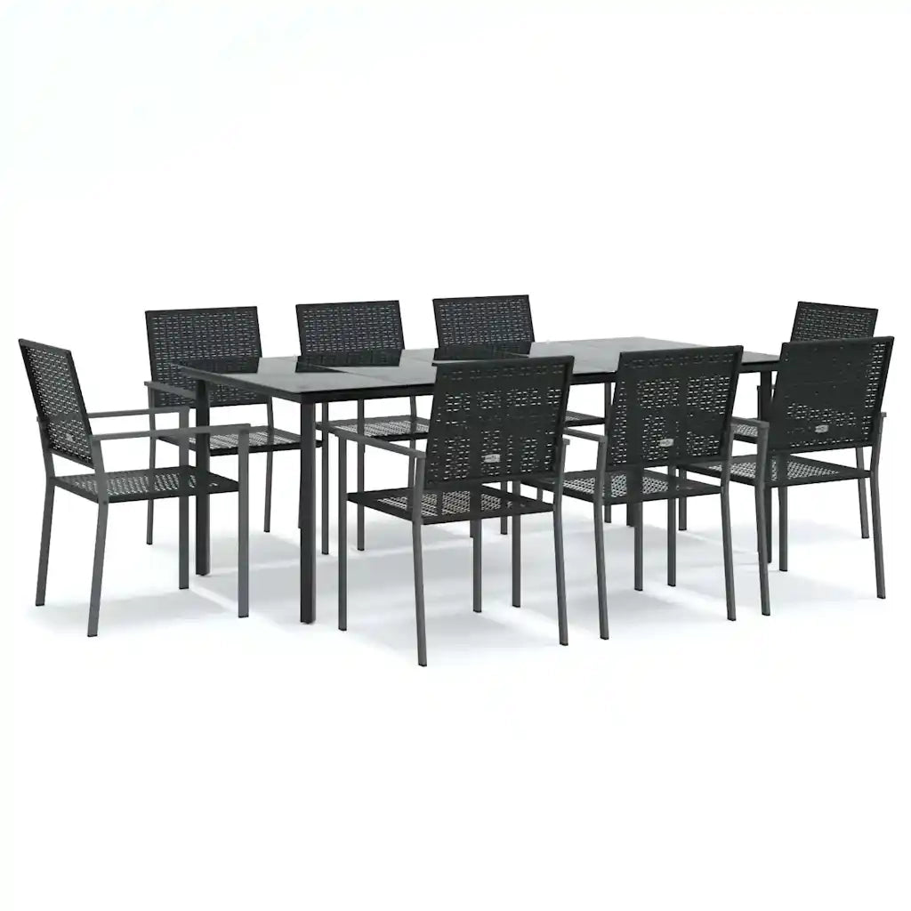 Set da Pranzo da Giardino 9 pz in Polyrattan e Acciaio 3187032