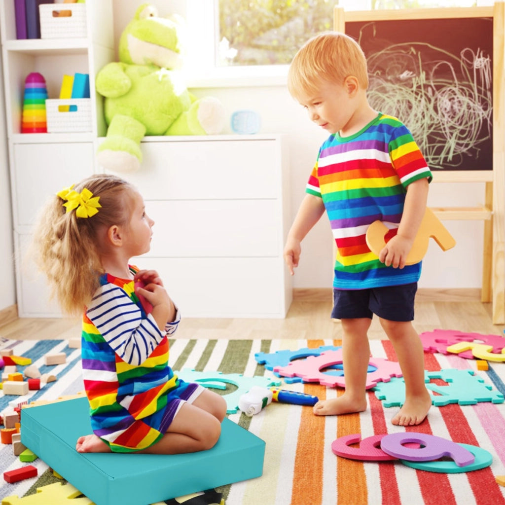 Cuscinetti per bambini con 6 colori forma quadrata maniglia ergonomica, Cuscini impermeabili Colori Morandi