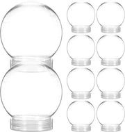 Sneeuwbol per decorazione, trasparente, 270 ml, contenitore vuoto con chiusura a vite, crea il tuo decorativo inaccostabile, adatto come decorazione per la casa, 10 pezzi