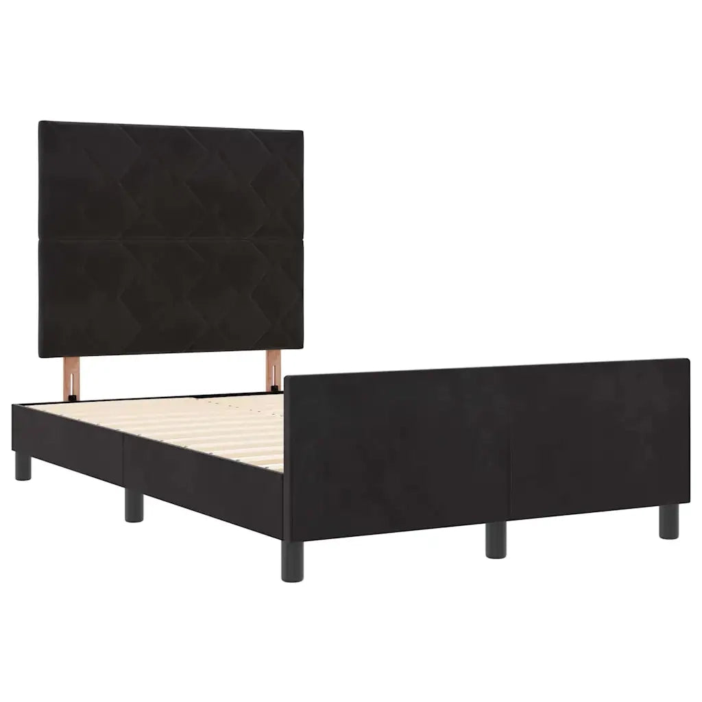 Letto a molle con testiera Nero 120 x 190 cm Velluto