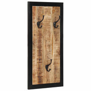 Appendiabiti da parete in legno massello di mango grezzo 40 x 2 x 80 cm ganci pratici salvaspazio stile naturale 02_0057665