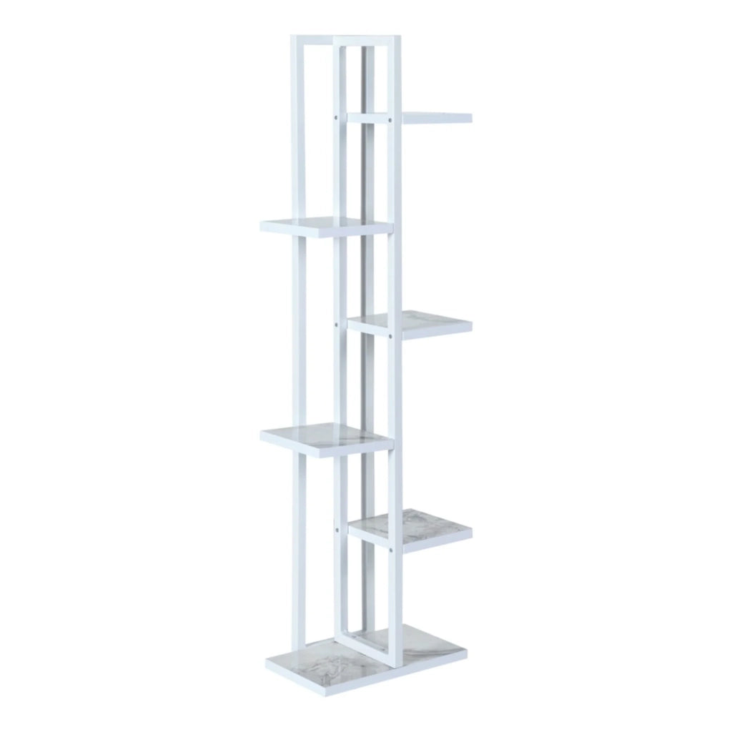 Portavasi a 5 ripiani 120 x 34 x 21 cm marmo bianco / bianco 03_0007699