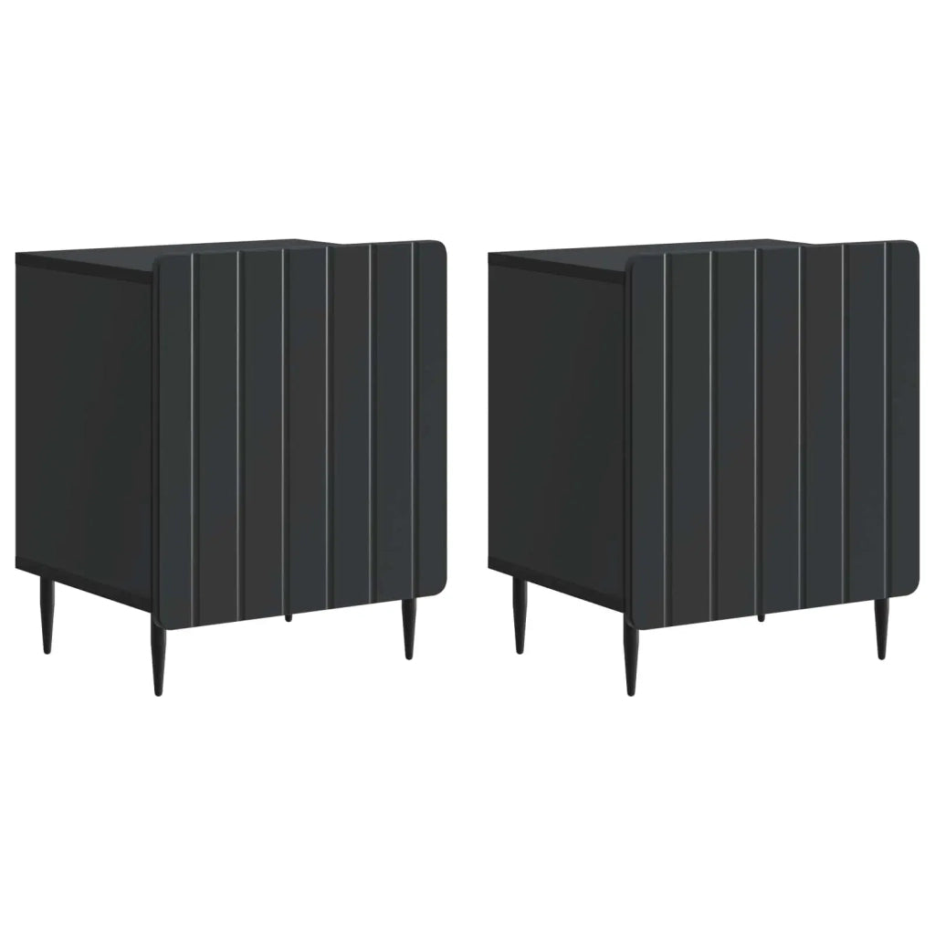 Set di 2 Comodini | Armadio da Notte | Mobiletto da notte Nero 43 x 34,5 x 52 cm