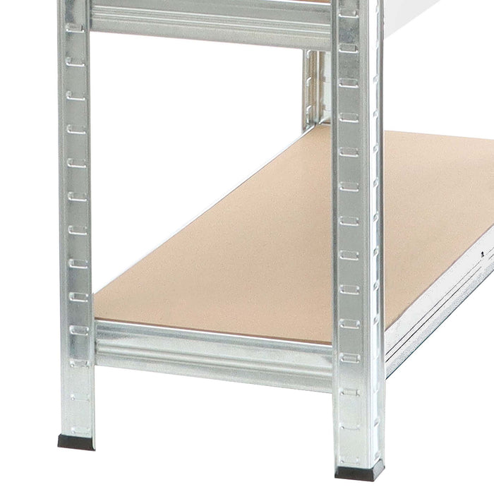 Set 2x Scaffali zincati a incastro per carichi pesanti 120x60x200cm 5 ripiani 200kg/piano