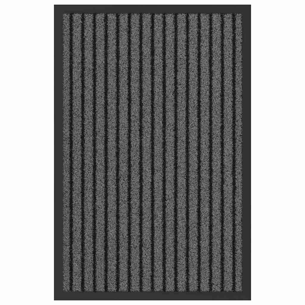 Zerbino d'ingresso moderno rettangolare 40 x 60 cm superficie antiscivolo design elegante polipropilene nero 02_0058137