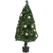 Trade Shop - Albero Di Natale Fibra Ottica Flower 90cm 100 Punte Con 12 Fiori Colore Verde -