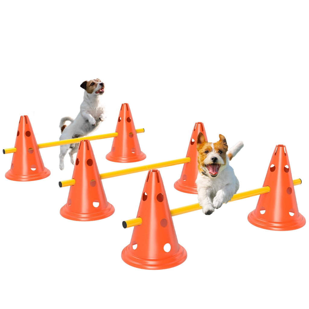 Set Agility 3 Pezzi per Cani ¨C Minimal ¨C Con 6 Coni e 3 Ostacoli in Tasca