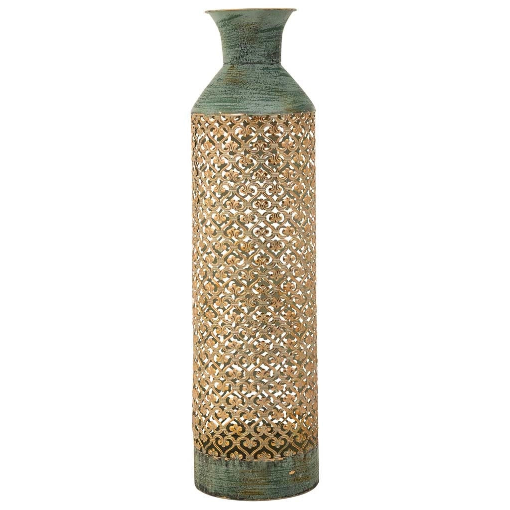 Vaso in metallo blu 18x18x69,5h