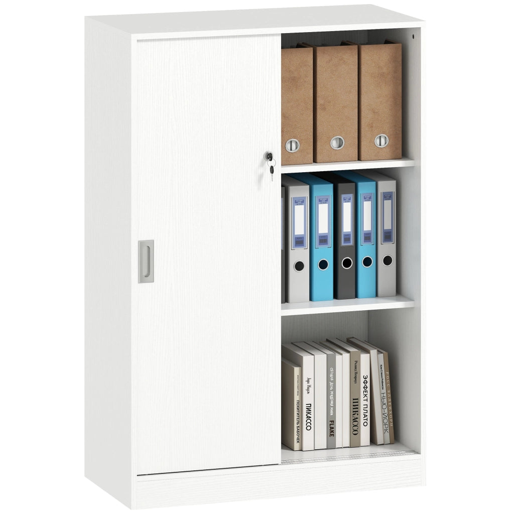 Armadio Scorrevole per Ufficio ¨C zephmum ¨C Bianco Legno 80x40x120 cm