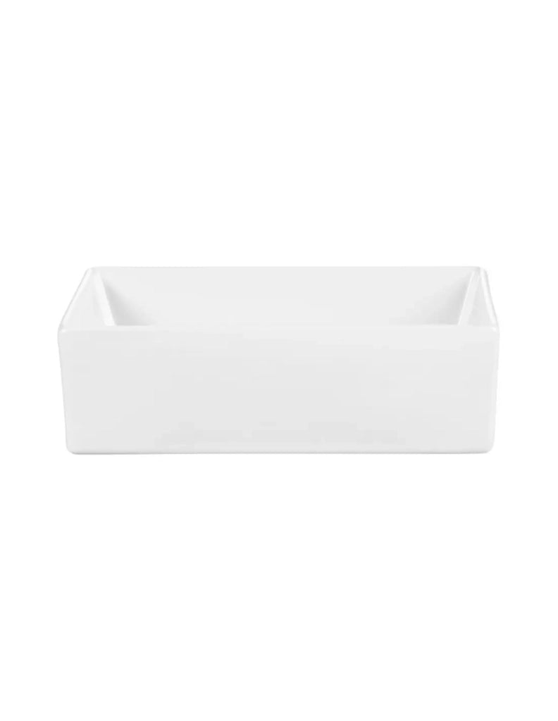 Set da bagno VANO bianco 50cm: mobiletto sottolavabo con armadietti + piano per lavabo bianco + lavabo da appoggio rettangolare