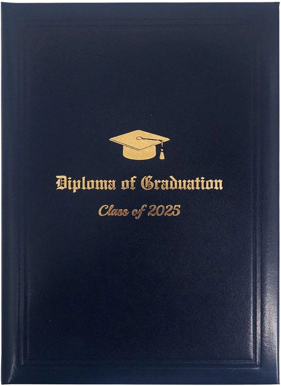 Diploma A4 Certificato di Laurea Mapa di Laurea con Foglio di Oro Classi del 2025 Copertina di Protezione per la Laurea Blu Marina