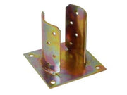 SUPPORTO A PAVIMENTO CON PIASTRA PER PALO TONDO- - base mm.150x150 per trave ø mm.80x130h. - 2 pezzi QUALITY