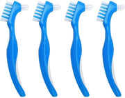 Set di spazzole per protesi 4 pezzi - a doppia faccia - spazzole a strati multipli - setole dure - ideale per protesi dentarie - dimensioni 15 x 2 cm - spazzola per denti