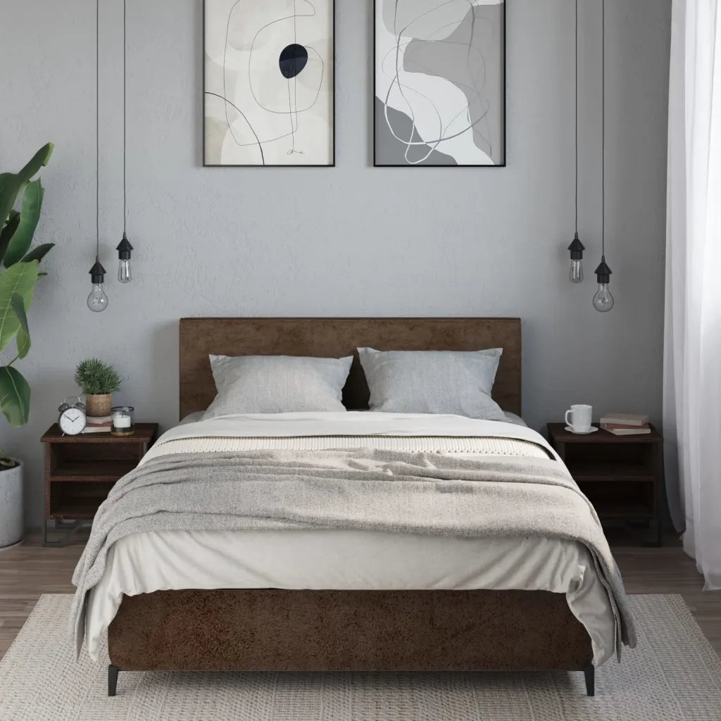 Set di 2 Comodini | Armadio da Notte | Mobiletto da notte Rovere Marrone 40x30x40 cm in Truciolato