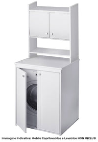 Scaffale Sopra Lavatrice da Appoggio Salvaspazio 65x79x26,5 cm in PVC Bianco
