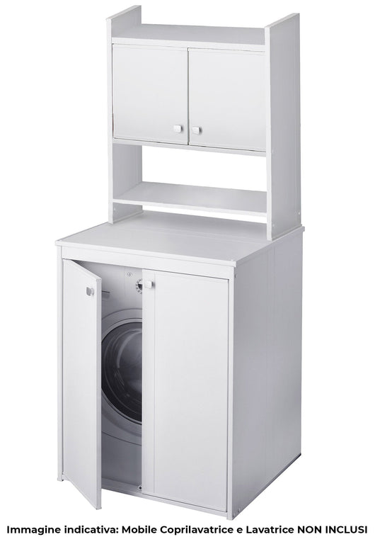 Scaffale Sopra Lavatrice da Appoggio Salvaspazio 65x79x26,5 cm in PVC Bianco