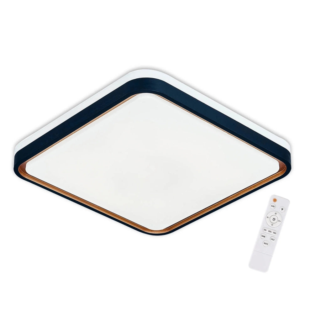 LÚZETE - PLAFÓN LED 78W PW LED REGULABLE NEGRO ORO CUADRADO TELLUS