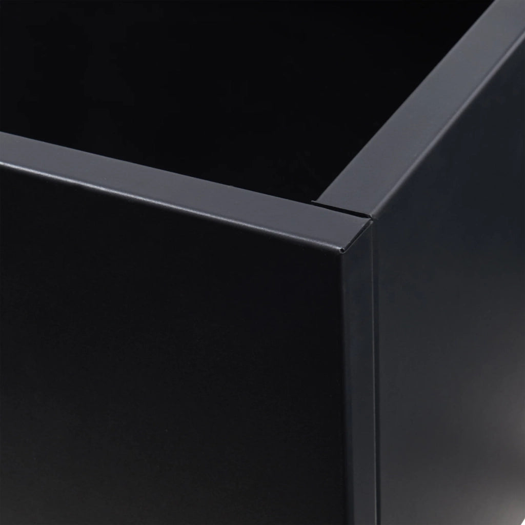 Fioriera/vaso/schermo privacy in acciaio zincato 190 x 82 x 38 cm nero 03_0009499