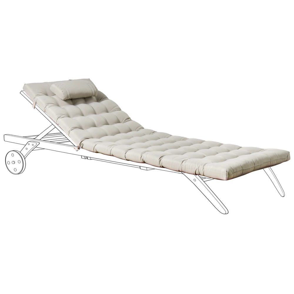 Cuscino per lettino prendisole con poggiatesta per lettino solare Resistente ai raggi UV tortora esterno bordo piscina