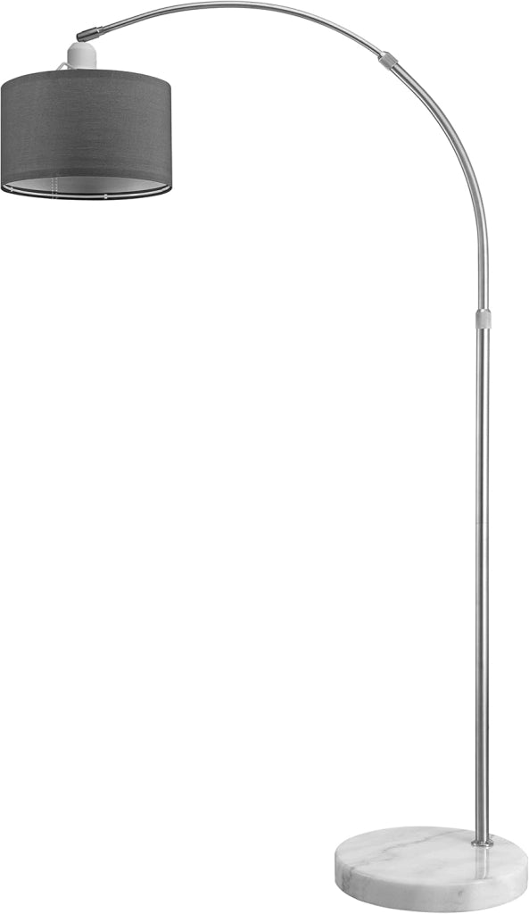Lampada da Terra Regolabile 150-175 cm Base in Marmo Paralume Orientabile in Tessuto Piantana Lampade ad Arco