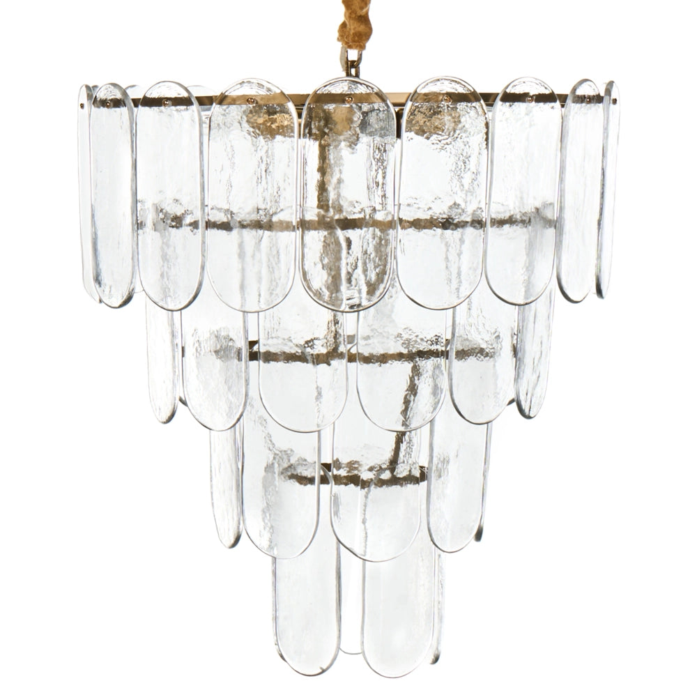 Lampadario in ottone, metallo e vetro ⌀ 48 cm Lampada a sospensione stile glamour