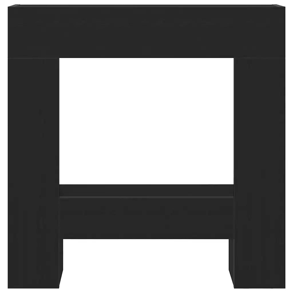 Cornice per Camino Rovere Nero 81x18x82 cm in Truciolato 865985