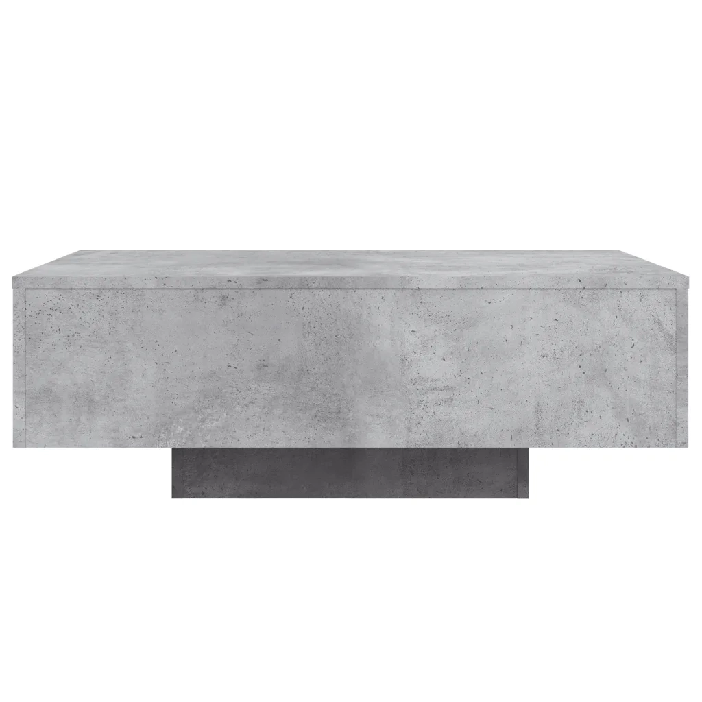 vidaXL Tavolino da Soggiorno con Luci LED Grigio Cemento 85x55x31 cm