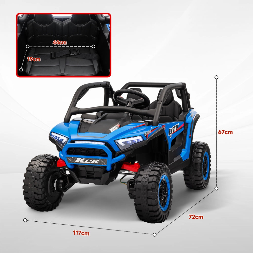 Macchina Elettrica per Bambini 3-8 Anni 24V con Guida Manuale e Telecomando, Velocit¨¤ 5-7km/h, Blu