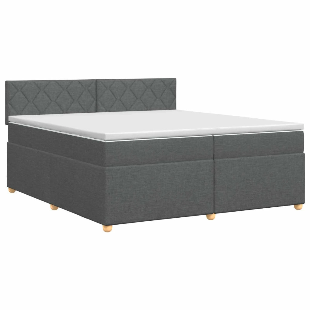 Letto box spring con materasso Grigio Scuro 200 x 200 cm 3451043