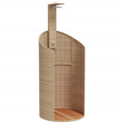 Box doccia da esterno beige 100 x 100 x 241,5 cm in polyrattan e legno di acacia colore beige 02_0042030