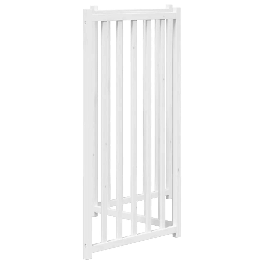 Cancello Cani Pieghevole 3 Pannelli Bianco 150cm Massello Abete 352278