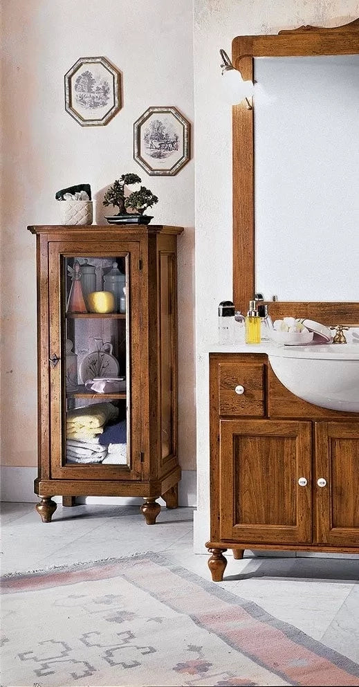 Vetrina 1 anta in legno grezzo l.60 p.40 h.131 (1102) - Mobili 2G
